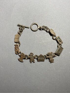 Vintage sterling silver schoolteacher education bracelet